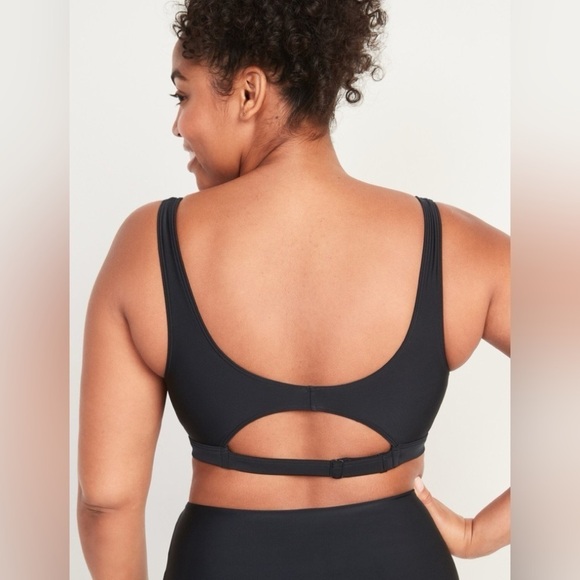 NWT! Black Scoop-Neck Swim Top - Size Large💎 - Picture 4 of 8